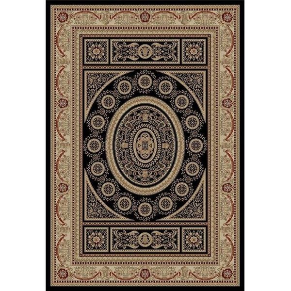 Concord Global Trading Concord Global 44135 5 ft. 3 in. x 7 ft. 7 in. Jewel Aubusson - Black 44135
